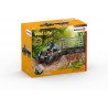 Set ATV QUAD CON RIMORCHIO TIGRE E RANGER jungle SCHLEICH kit gioco WILD LIFE 42351 miniature in resina 5+