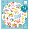 30 ADESIVI acqua AQUA DREAM mondo marino GLITTER abissi DJECO stickers DJ09261 età 4+