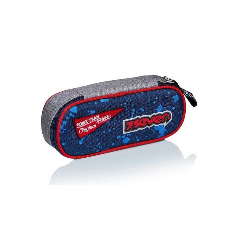 Invicta Portapenne Scuola Round Plus, Blu, PIXEL CAMO BLUE, Bustina
