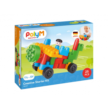 AEREOPLANO creative starter kit POLYM build & play COSTRUZIONI in plastica 25 PEZZI età 18 mesi +