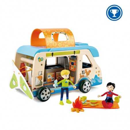 CAMPER AVVENTURA adventure caravan HAPE gioco in legno E3407 happy family 23 PEZZI età 3+ Hape - 1