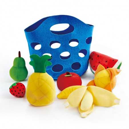 CESTO DI FRUTTA fruits basket HAPE gioco in stoffa E3169 kitchen world 8 PEZZI età 18 mesi + Hape - 1