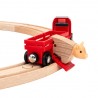 SET FERROVIA CON ANIMALI trenini in legno BRIO ferrovia treni LOCOMOTIVA A PILE età 3+