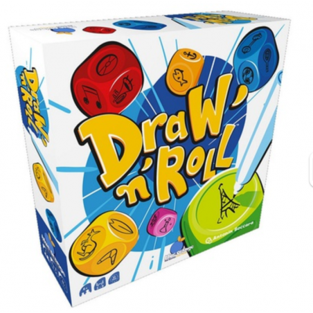 DRAW N ROLL blue orange IN ITALIANO gioco da tavolo PARTY GAME dadi DISEGNO età 8+