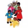 FAMIGLIA AFROAMERICANA in legno accessorio casa delle bambole HAPE Happy Family