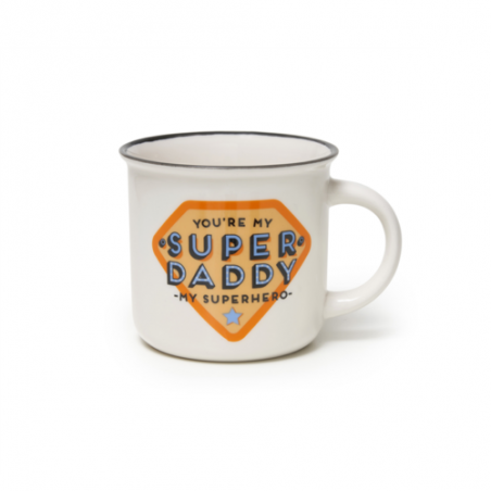 TAZZA mug SUPER DADDY you're my superhero CUP PUCCINO porcellana 0.35L bone china LEGAMI Legami - 1