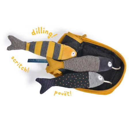 SET LUDICO peluche SARDINE in scatola LES MOUSTACHES con zip MOULIN ROTY Moulin Roty - 1