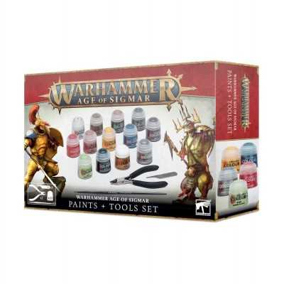 SET HOBBY WARHAMMER AGE OF SIGMAR Paints and Tools set 13 colori e attrezzi Games Workshop - 1