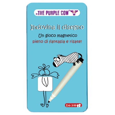 INDOVINA IL DISEGNO purple cow UN GIOCO MAGNETICO pieno di fantasia e risate PORTATILE gioco da viaggio IN ITALIANO età 5+ The P