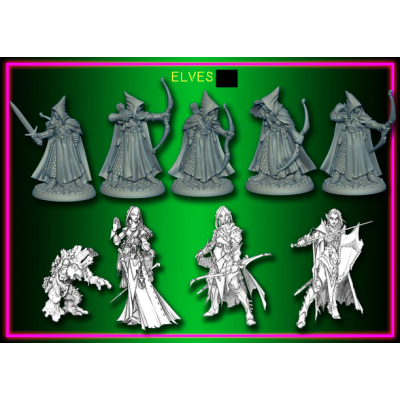 ELVES extra REAPER BONES V 5 set di 9 miniature in plastica KICKSTARTER in inglese Reaper Miniatures - 1