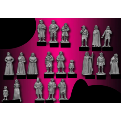 TOWNSFOLK option REAPER BONES V 5 set di 20 miniature in plastica KICKSTARTER in inglese Reaper Miniatures - 1
