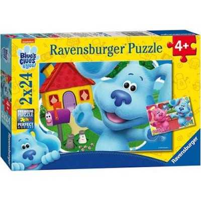 2 PUZZLE ravensburger BLUE'S CLUES & YOU di 26 x 18 cm DA 24 PEZZI grandi BLU E MAGENTA età 4+ Ravensburger - 1