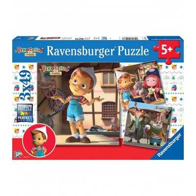 3 PUZZLE ravensburger PINOCCHIO AND FRIENDS di 21 x 21 cm DA 49 PEZZI grandi LE AVVENTURE età 5+ Ravensburger - 1
