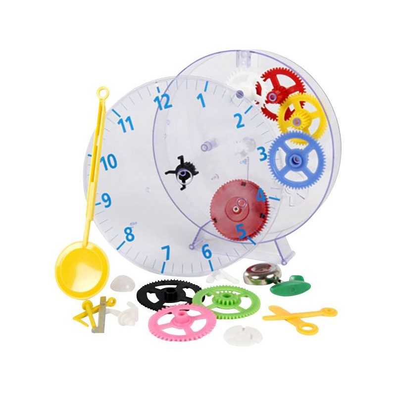 OROLOGIO DA COSTRUIRE set scientifico THE AMAZING CLOCK KIT con 31 pezzi EDU TOYS età 5+