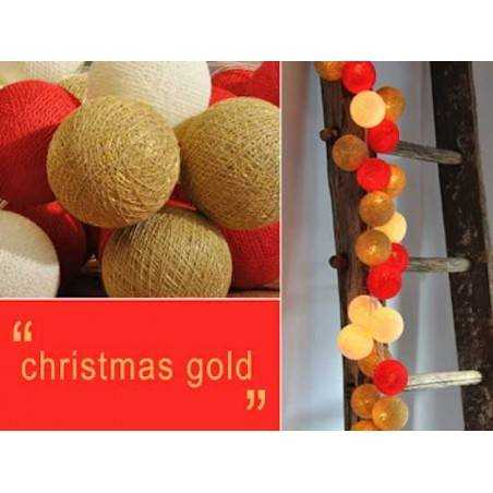 LUCI HAPPY LIGHTS CHRISTMAS GOLD NATALE fila 35 palline colorate in corda con lampadine