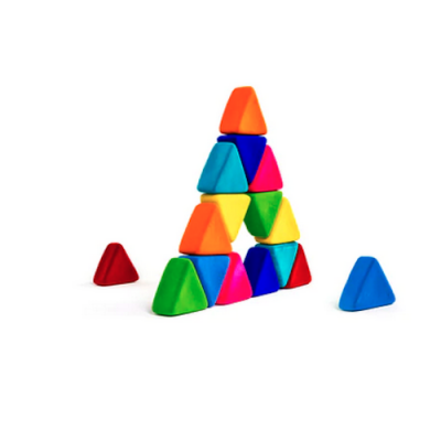 SET DI 16 TRIANGOLI in gomma naturale RUBBABU just triangles IN CAUCCIU' età 1+ Rubbabu - 1