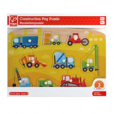 PUZZLE IN LEGNO ad incastro CANTIERE costruzioni HAPE età 24 mesi + Hape - 1