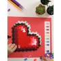 MINI BASIC plus plus PUZZLE BY NUMBER mosaico HEARTS con 250 pezzi CUORI età 5+ Plusplus - 8