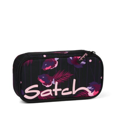 ASTUCCIO ovale SATCH pencil case MYSTIC NIGHTS attrezzato NERO E VIOLA con squadra in omaggio BOX Satch - 1