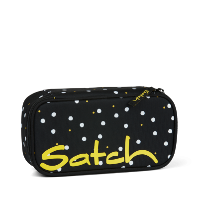 ASTUCCIO ovale SATCH pencil case LAZY DAISY attrezzato NERO POIS con squadra in omaggio BOX Satch - 1