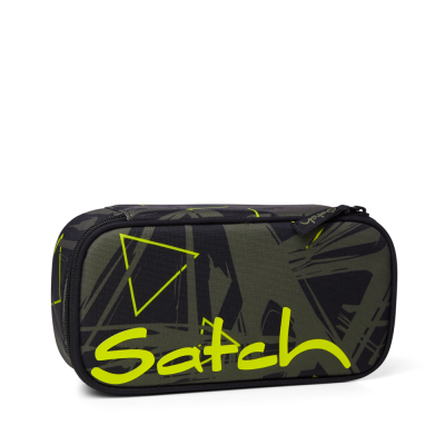 ASTUCCIO ovale SATCH pencil case GEO STORM attrezzato VERDE NERO con squadra in omaggio BOX Satch - 1