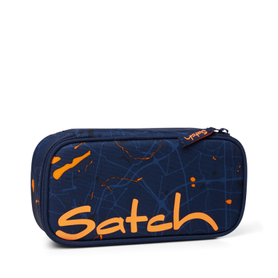 ASTUCCIO ovale SATCH pencil case URBAN JOURNEY attrezzato ARANCIO BLU con squadra in omaggio BOX Satch - 1