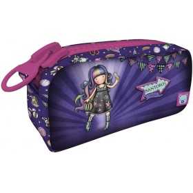 SANTORO Gorjuss Astuccio Gigante Con Cerniera - Up And Away Viola - Porta Trucchi O Penne In Poliestere, 21,5x10,5x7 Cm