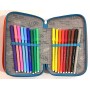 ASTUCCIO con 3 zip TRIPLO SCOMPARTO seven YUB completo SCUOLA daydenim SOME FUN SEVEN - 4