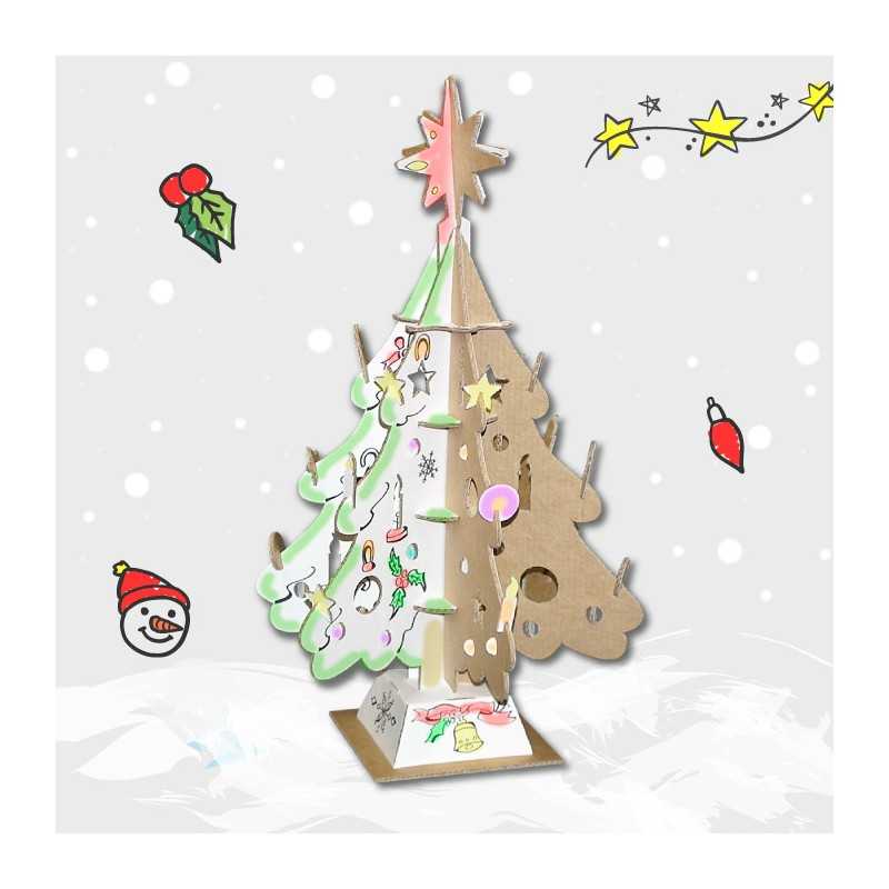 ALBERO DI NATALE todo MY ECOLOVE kit TO DO in cartone DA MONTARE e colorare  56 PEZZI made in italy