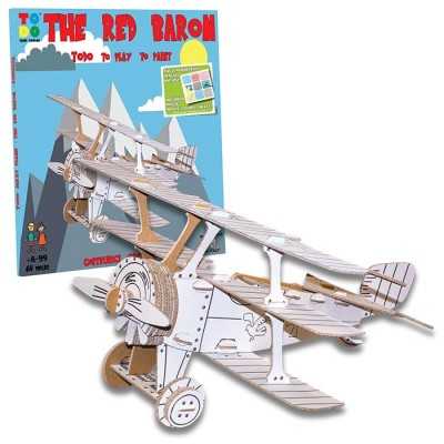 THE RED BARON easy plane TO DO kit TODO in cartone DA MONTARE e colorare 49 PEZZI made in italy TO DO - 1