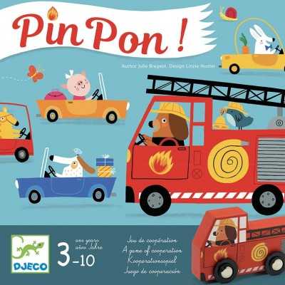 PIN PON gioco cooperativo DJECO pompieri DJ08571 in italiano SPEGNETE IL FUOCO età 3+ Djeco - 1