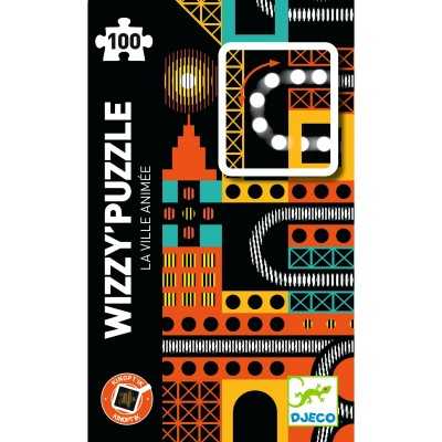 WIZZY PUZZLE con dettagli kinoptic LA CITTA' ANIMATA da 100 pezzi DJ07032 età 7+ Djeco - 1