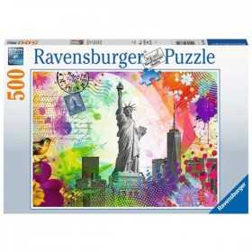 PUZZLE ravensburger CARTOLINA DA NEW YORK original 500 PEZZI soft click 49 X 36 CM