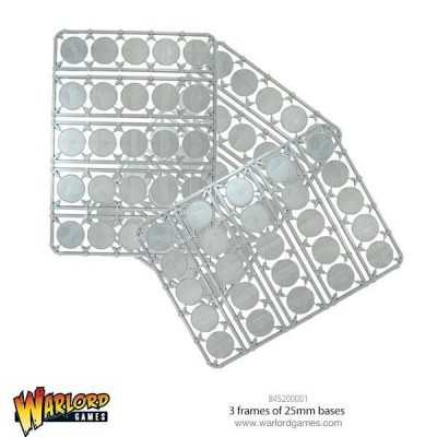 SET DI BASETTE with 3 frames of 25mm bases WARLORD GAMES con 75 basi in plastica Warlord Games - 1
