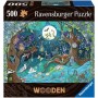 WOODEN ravensburger PUZZLE da 500 pezzi FANTASY FOREST con 40 whimsies INSERTI SAGOMATI in legno Ravensburger - 1