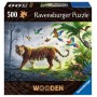 WOODEN ravensburger PUZZLE da 500 pezzi JUNGLE TIGER con 40 whimsies INSERTI SAGOMATI in legno Ravensburger - 1