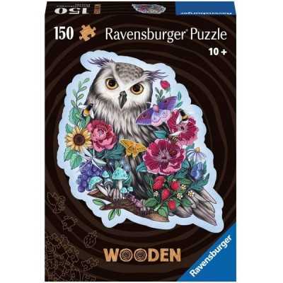 WOODEN ravensburger PUZZLE da 150 pezzi GUFO con 15 whimsies INSERTI SAGOMATI in legno OWL età 10+ Ravensburger - 1