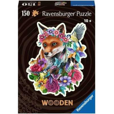 WOODEN ravensburger PUZZLE da 150 pezzi VOLPE con 15 whimsies INSERTI SAGOMATI in legno FOX età 10+ Ravensburger - 1