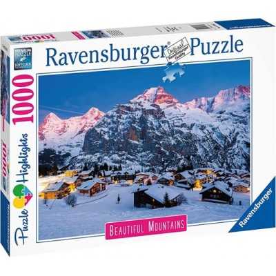 PUZZLE ravensburger OBERLAND BERNESE SVIZZERA originale 1000 PEZZI highlights BEAUTIFUL MOUNTAINS Ravensburger - 1