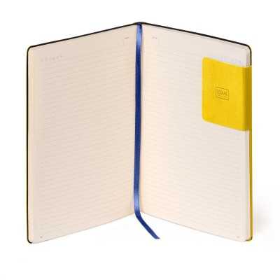 TACCUINO quaderno MY NOTEBOOK a righe GIALLO large LEGAMI con elastico 17 X  24 CM yellow freesia