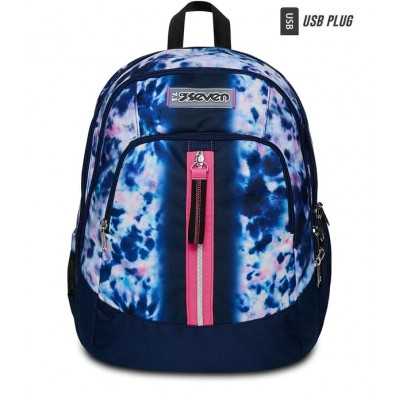 ZAINO scuola ADVANCED seven CLOUDY SHAPES backpack BLU vol 30 litri CON USB PLUG SEVEN - 1