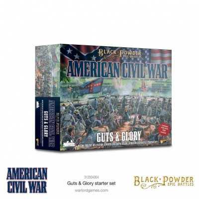 GUTS & GLORY starter set AMERICAN CIVIL WAR black powder epic battles CONFEZIONE DANNEGGIATA multilingue WARLORD GAMES età 14+ W