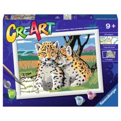 SAFARI FRIENDS leopardi CREART kit artistico 15 COLORI ravensburger DA COLORARE con cornice e PENNELLO età 9+ Ravensburger - 1