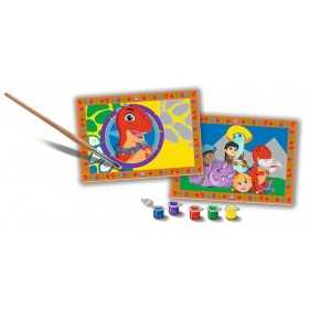 DINO RANCH con 2 tavole da colorare CREART kit artistico 5 COLORI ravensburger CON CORNICE E PENNELLO età 5+ Ravensburger - 1