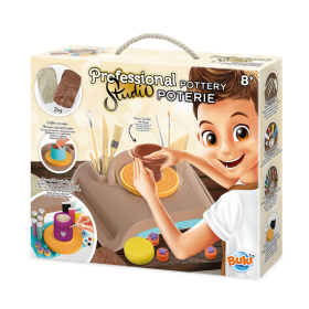 POTTERY kit artistico PROFESSIONAL STUDIO set completo BUKI con tornio utensili e 2 kg di materiale VASAIO LAB età 8+ BUKI - 1