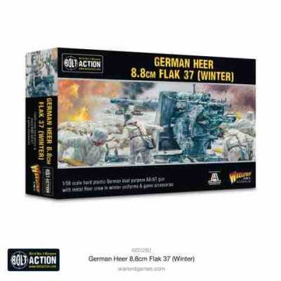 GERMAN HEER 8 8 cm FLAK 37 WINTER cannone antiaereo tedesco BOLT ACTION miniatura in plastica WARLORD GAMES scala 1/56 Warlord G