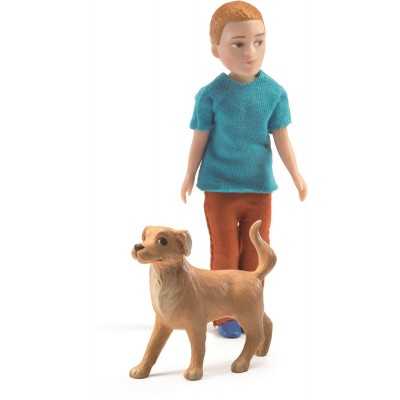 XAVIER con il suo cane SAVERIO miniatura per la casa delle bambole DJECO DJ07807 età 4+ Djeco - 1