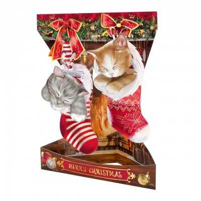 CHRISTMAS KITTENS NATALE biglietto d'auguri SWING CARD santoro 3D POP UP Santoro - 1