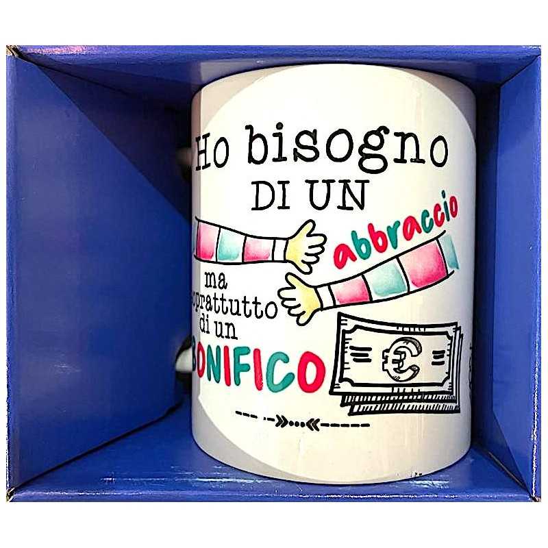TAZZA Mug AZZ CHE TAZZ In Porcellana HO BISOGNO DI UN ABBRACCIO Panini Bianca Small Ops