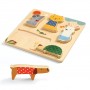 PUZZLE in legno WOODYPETS ad incastro 5 ANIMALI gioco DJECO in rilievo DJ01051 età 12 mesi + Djeco - 2